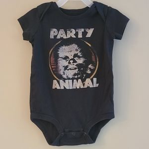 Star Wars Chewbacca black short sleeved onesie/bodysuit
